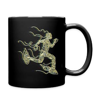Stylized Rocket Runner - Full Colour Mug - black - Right