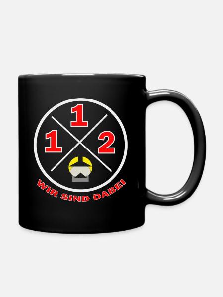 112-We are part of the district logo fire brigade - Full Colour Mug - black