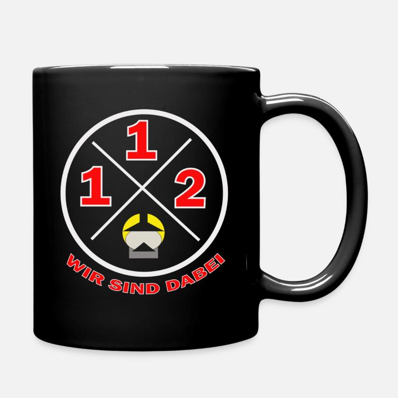 112-We are part of the district logo fire brigade - Full Colour Mug - black