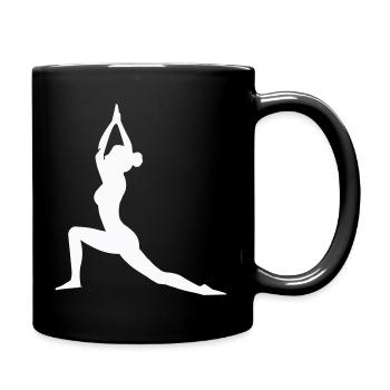 Posture de yoga Silhouette Équilibre de la force - Mug uni - noir - Droite