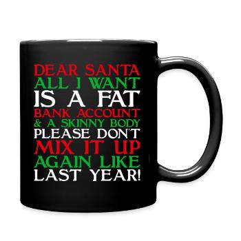 Dear Santa - Full Colour Mug - black - Right