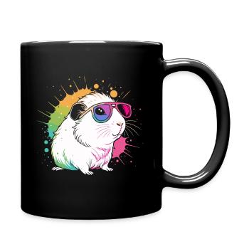 Hamster Pop Art Lunettes Colorées - Mug uni - noir - Droite