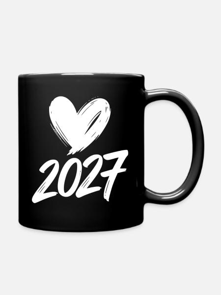 2027 Herz - Tasse einfarbig - Schwarz