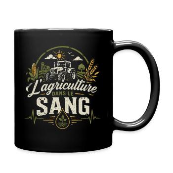 L’agriculture dans le sang fierté agriculteur - Mug uni - noir - Droite