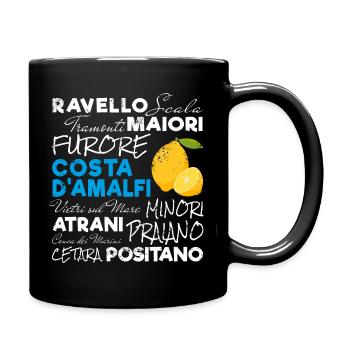 Costa d'Amalfi und Zitrone Italien Amalfiküste - Tasse einfarbig - Schwarz - Rechts