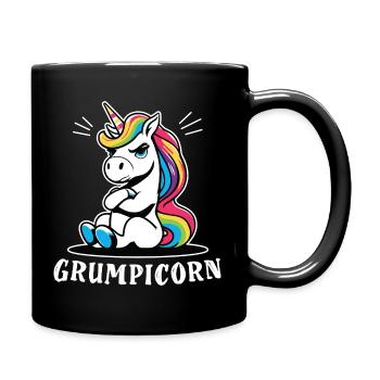 Grumpicorn Regenbogen-Einhorn Spaß Humor Lustig - Tasse einfarbig - Schwarz - Rechts
