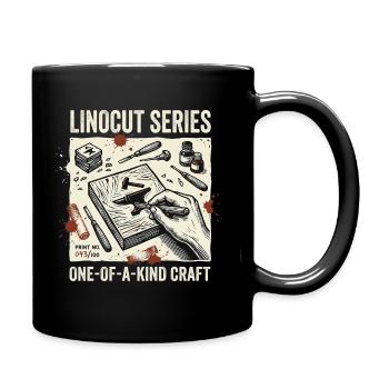 Linocut Series - Tasse einfarbig - Schwarz - Rechts