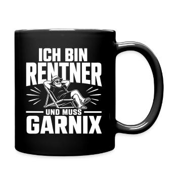 Ich bin Rentner - Tasse einfarbig - Schwarz - Rechts
