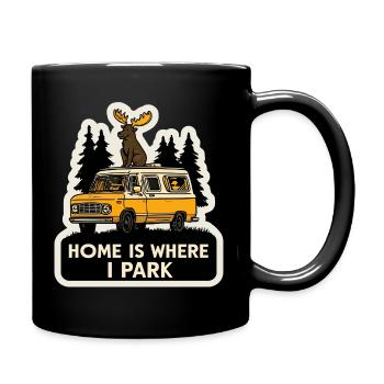 Moose Camper for Men Funny Animal Vanlife - Full Colour Mug - black - Right