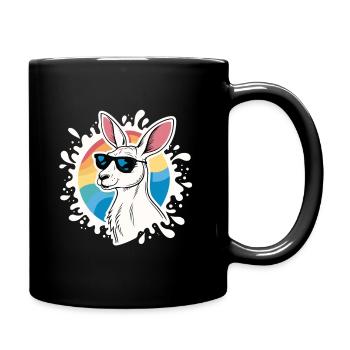 Kangourou Cool - Style Rétro & Lunettes de Soleil - Mug uni - noir - Droite
