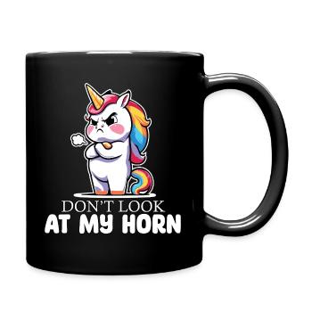 Angry Unicorn Horn Saying Not On My Horn - Full Colour Mug - black - Right