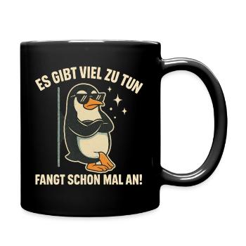 Pinguin mit Sonnenbrille Statement - Tasse einfarbig - Schwarz - Rechts