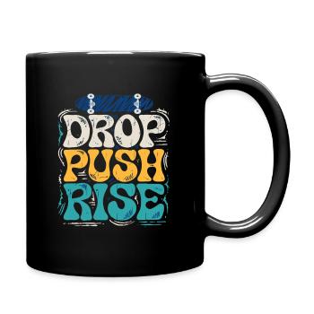 Push Rise Skateboard Graffiti - Full Colour Mug - black - Right