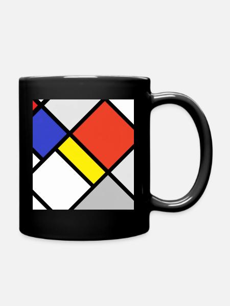 Plans géométriques de Mondrian - Mug uni - noir