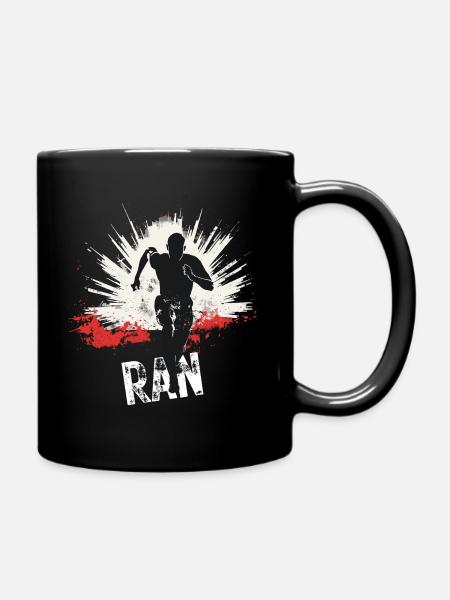 Running Jogging Runner Sprint Design - Full Colour Mug - black