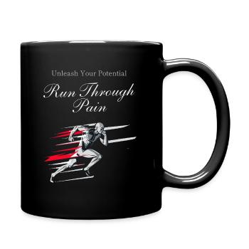 Running Jogging Motivation Sprint Runner Design - Full Colour Mug - black - Right