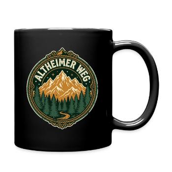 Wandern Berge - Tasse einfarbig - Schwarz - Rechts