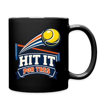 Hit It Por Tres Tennis Logo - Tasse einfarbig - Schwarz - Rechts