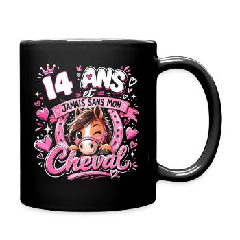 Cheval 14 Ans Anniversaire Ado Poney - Mug uni - noir - Droite