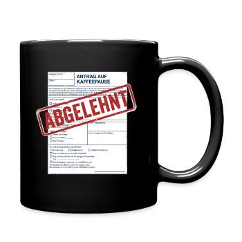 Kaffeepause - Tasse einfarbig - Schwarz - Rechts
