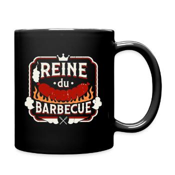 Reine du Barbecue Logo Festif - Mug uni - noir - Droite