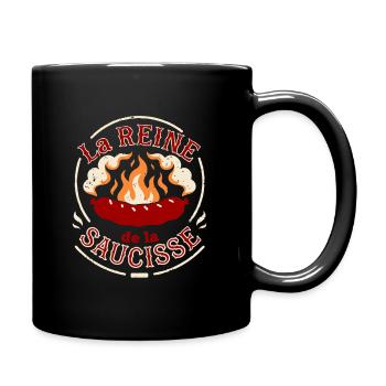 Reine de la Saucisse en Flammes - Mug uni - noir - Droite