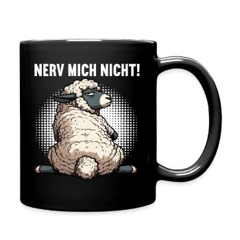 Nerv Mich Nicht Schaf Schafe Schäfer Schafhalter  - Tasse einfarbig - Schwarz - Rechts