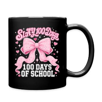 Coquette rose à nœud papillon Slay 100 Day School - Mug uni - noir - Droite