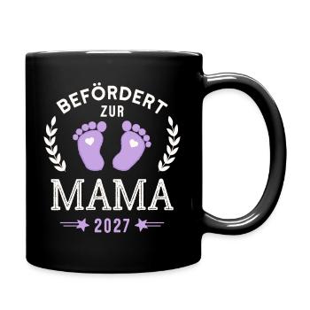 Befördert zur Mama 2027 Werdende Mama - Tasse einfarbig - Schwarz - Rechts