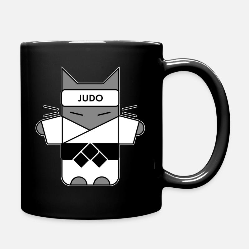 Judo Katze - Tasse einfarbig - Schwarz