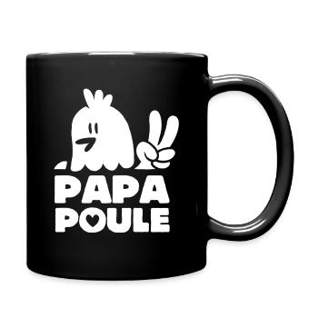 Papa Poule - Mug uni - noir - Droite