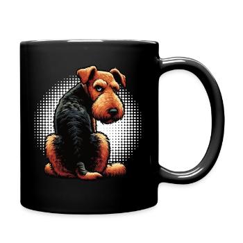 Airedale Terrier Airedales Airedaleliebhaber - Tasse einfarbig - Schwarz - Rechts