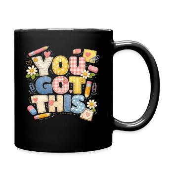 Du hast diese Motivationsschule | Lehrergeschenk - Tasse einfarbig - Schwarz - Rechts