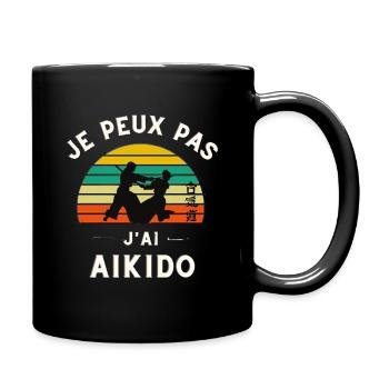 JE PEUX PAS J'AI AIKIDO DESIGN VINTAGE RETRO - Mug uni - noir - Droite