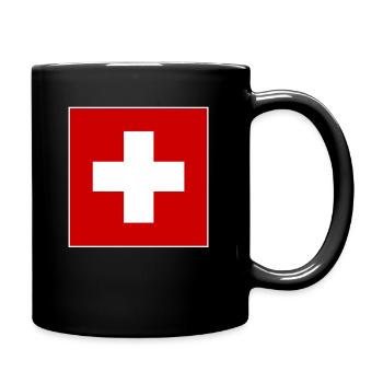 SCHWEIZ SWISS SWITZERLAND EUROPA SPORT FAN - Tasse einfarbig - Schwarz - Rechts