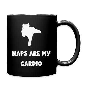 Nickerchen sind meine Herzkatze - Tasse einfarbig - Schwarz - Rechts