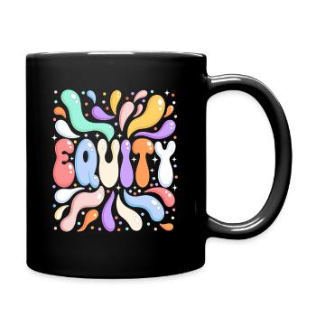 EQUITY Colorful Bubble and Splash Letters - Full Colour Mug - black - Right