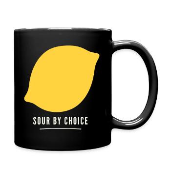 Sour by Choice Zitronen-Logo - Tasse einfarbig - Schwarz - Rechts