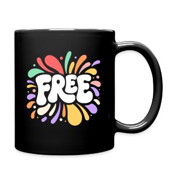 FREE multi-coloured glow - Full Colour Mug - black - Right