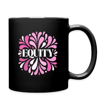 Gerechtigkeit in Weiß und leuchtendem Pink - Tasse einfarbig - Schwarz - Rechts