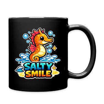 Hippocampe au sourire salé - Mug uni - noir - Droite