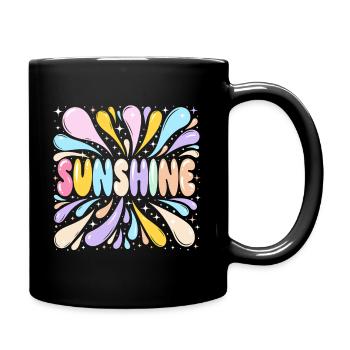 Retro-Pastell-Sonnenschein - Tasse einfarbig - Schwarz - Rechts