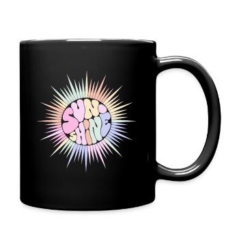 Pastel Sun SUNSHINE Retro Groovy - Full Colour Mug - black - Right