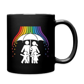 Save_Space_LGBTQ Regenbogen Schutzschirm - Tasse einfarbig - Schwarz - Rechts