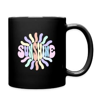 Strahlende Pastellsonne - Tasse einfarbig - Schwarz - Rechts