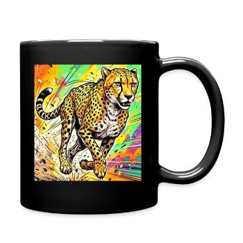 cheetah - Full Colour Mug - black - Right
