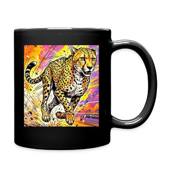 cheetah - Full Colour Mug - black - Right