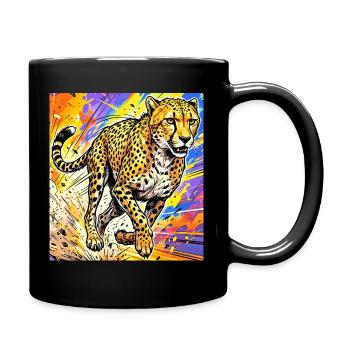 Gepard - Tasse einfarbig - Schwarz - Rechts