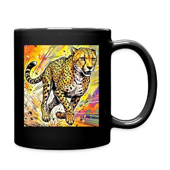 Gepard - Tasse einfarbig - Schwarz - Rechts