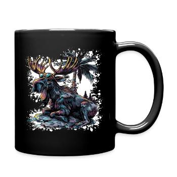 Bande dessinée d’été Moose - Mug uni - noir - Droite